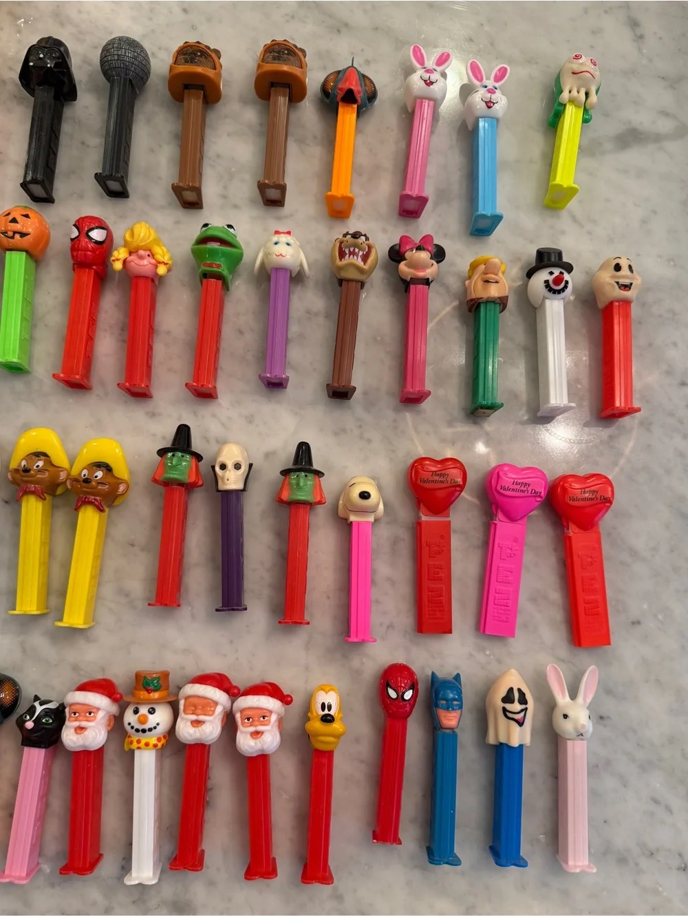 Huge Lot of 126 PEZ Dispensers 1990s-2010s Disney Star Wars Garfield Holiday